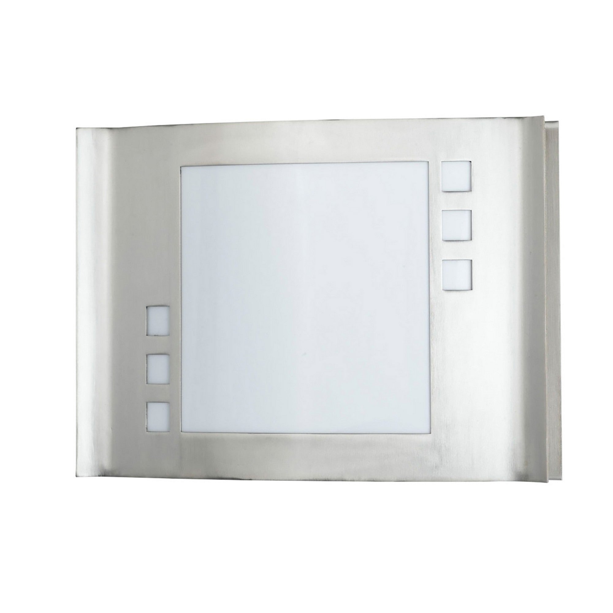 Rectangular Shaped Metal Wall Lamp With Brushed Steel Frame set Of 4 silver-zoom-1