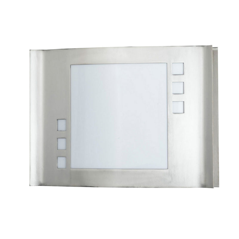 Rectangular Shaped Metal Wall Lamp With Brushed Steel Frame set Of 4 silver-zoom-