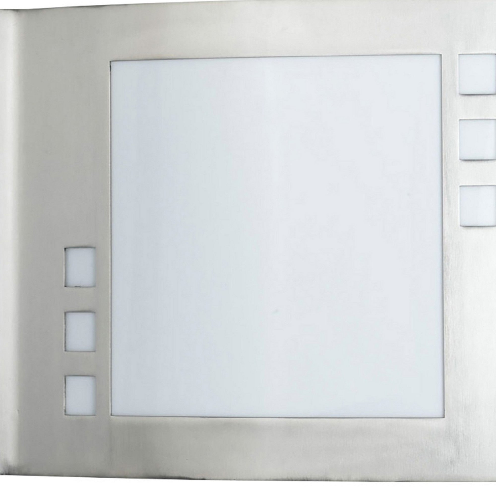 Rectangular Shaped Metal Wall Lamp With Brushed Steel Frame set Of 4 silver-zoom-3