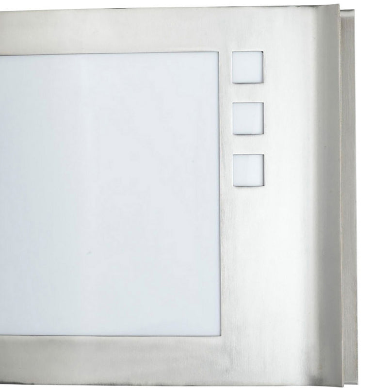 Rectangular Shaped Metal Wall Lamp With Brushed Steel Frame set Of 4 silver-zoom-