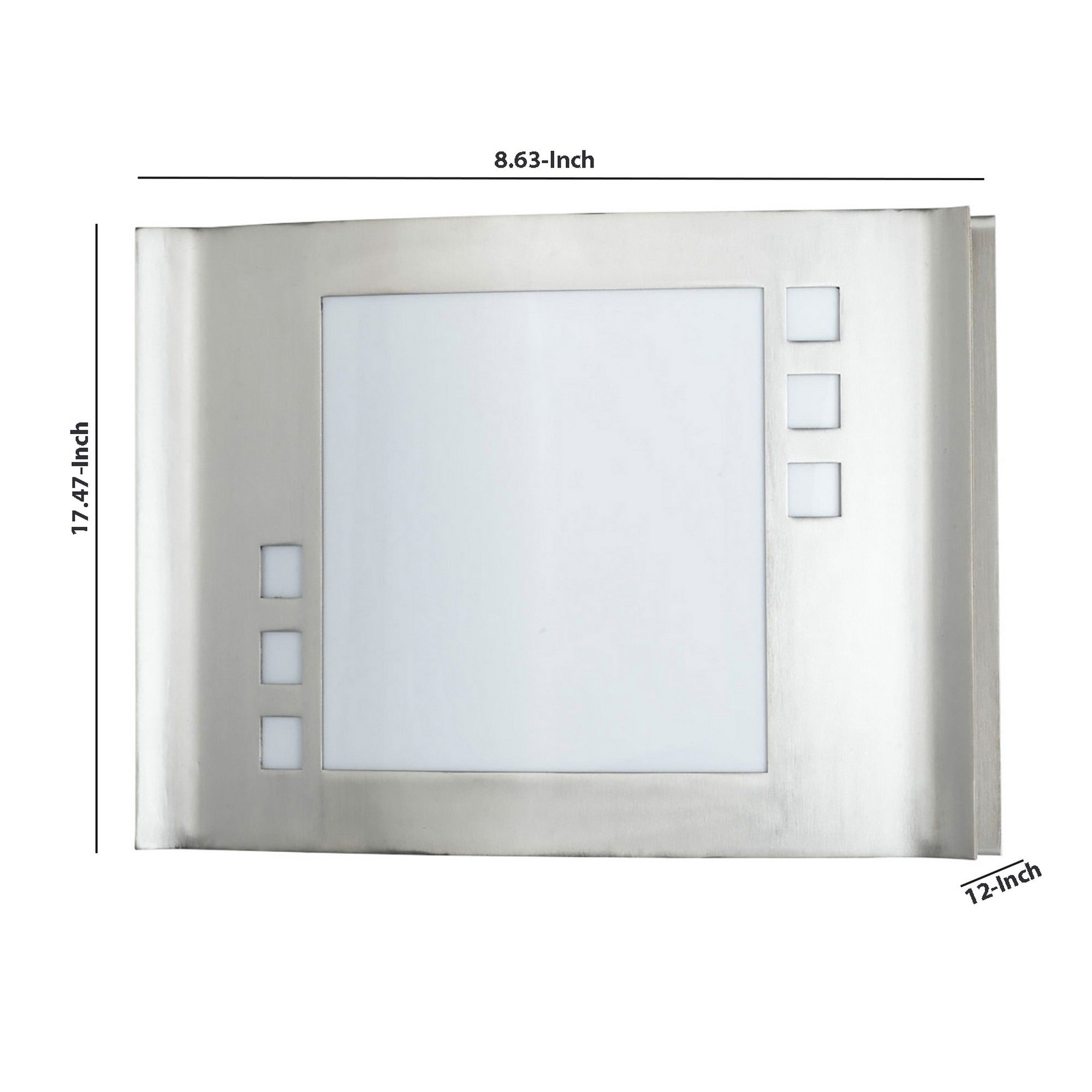 Rectangular Shaped Metal Wall Lamp With Brushed Steel Frame set Of 4 silver-zoom-5