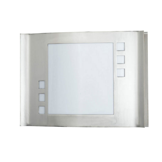Rectangular Shaped Metal Wall Lamp With Brushed Steel Frame set Of 4 silver