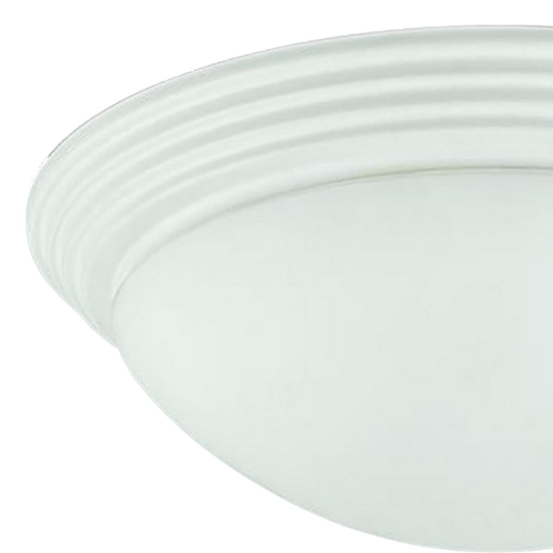 Dome Shaped Glass Ceiling Lamp with Hardwired Switch White and Clear-zoom-