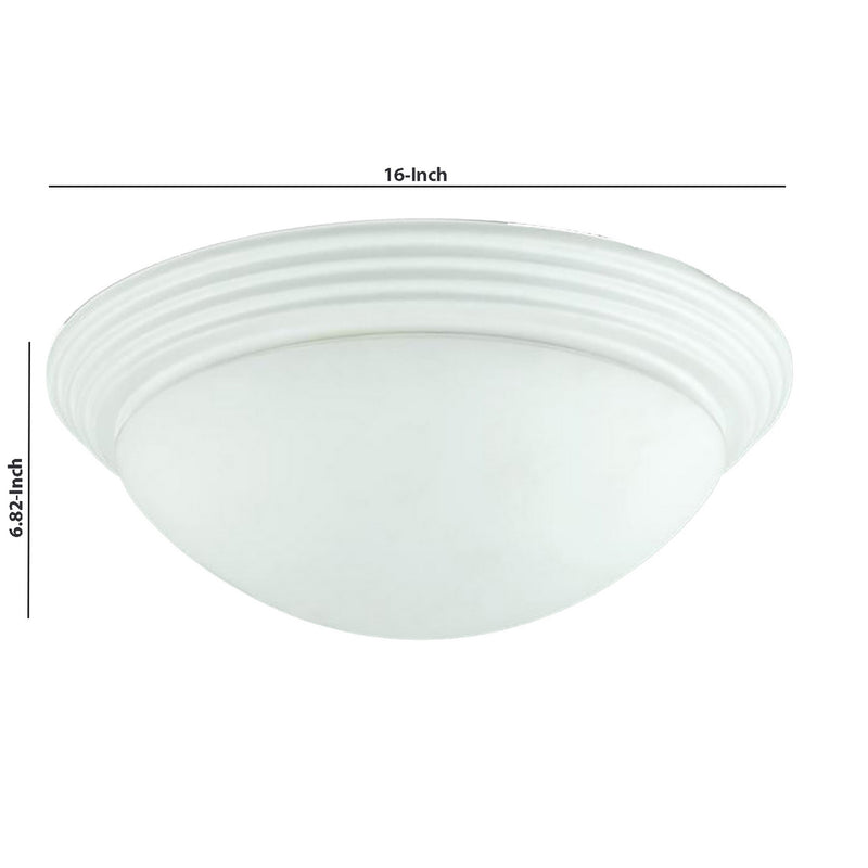 Dome Shaped Glass Ceiling Lamp with Hardwired Switch White and Clear-zoom-