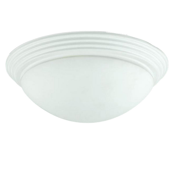 Dome Shaped Glass Ceiling Lamp with Hardwired Switch White and Clear