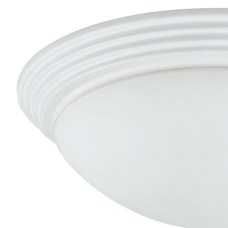 Dome Shaped Glass Ceiling Lamp with Hardwired Switch White and Clear-zoom-