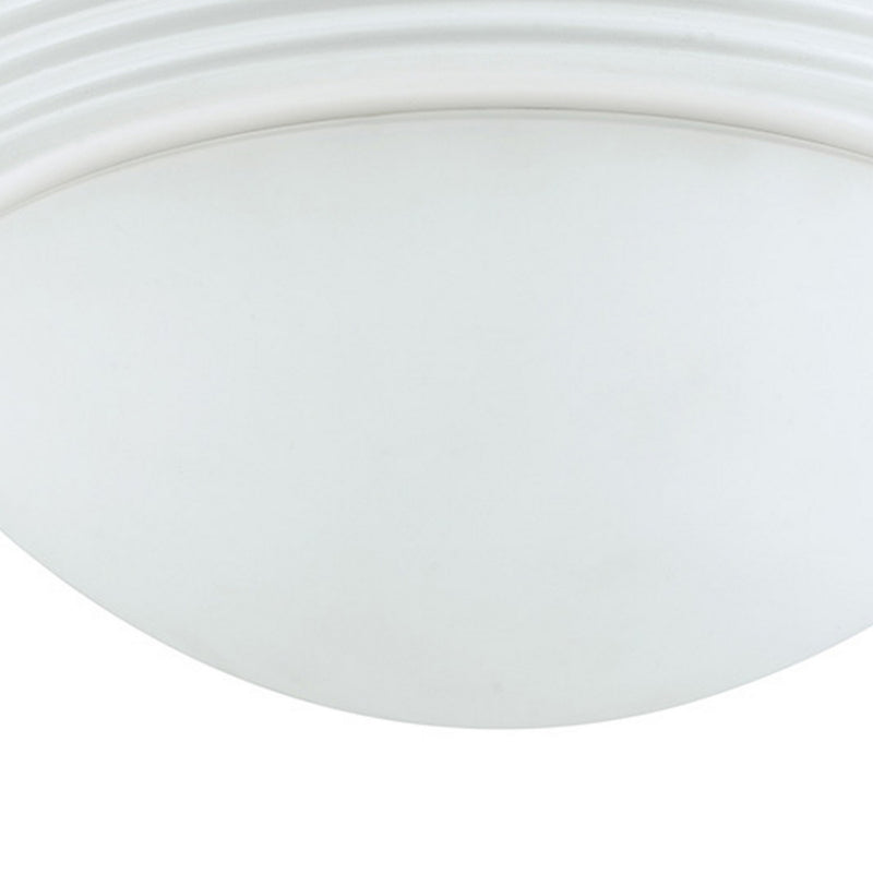 Dome Shaped Glass Ceiling Lamp with Hardwired Switch White and Clear-zoom-