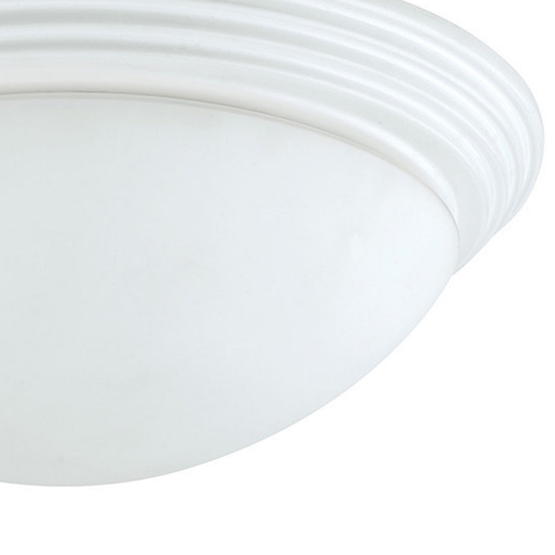 Dome Shaped Glass Ceiling Lamp with Hardwired Switch White and Clear-zoom-