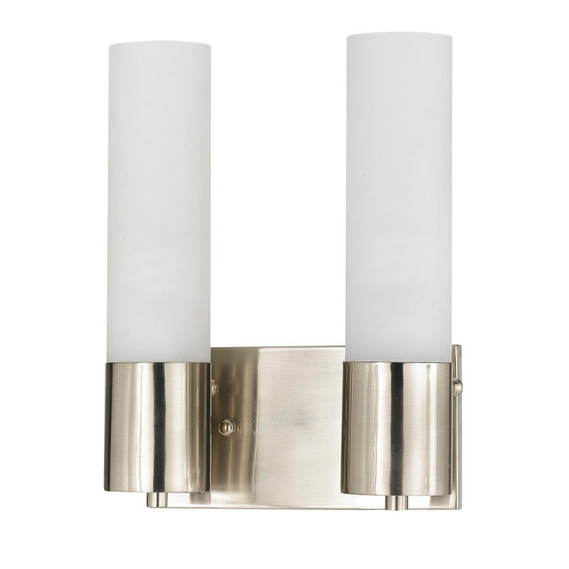 Cylindrical Dual Lighting Wall Lamp With Switch Set Of 2 Silver And White-zoom-