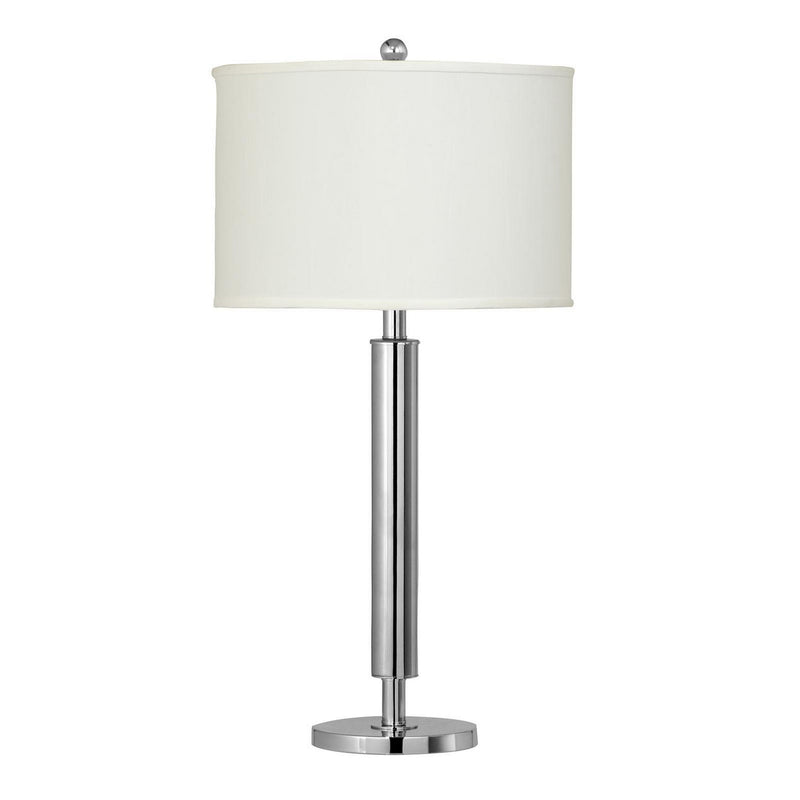 Metal Table Lamp with Tubular Support and Push Through Switch Silver-zoom-