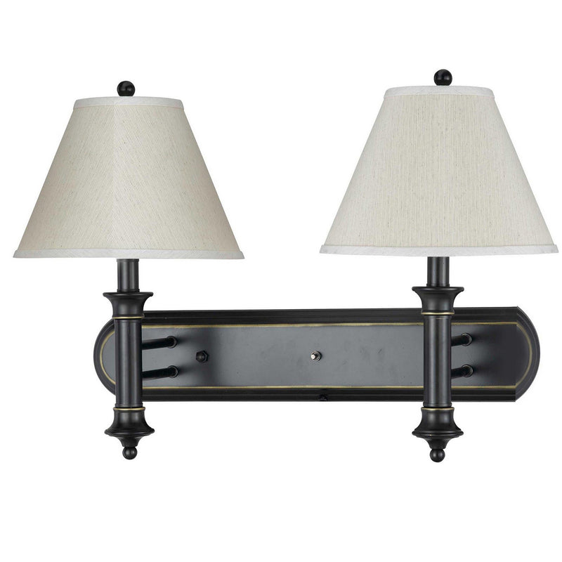 Dual Lighting Wall Lamp Pedestal Legs And Tapered Shade Black And White-zoom-