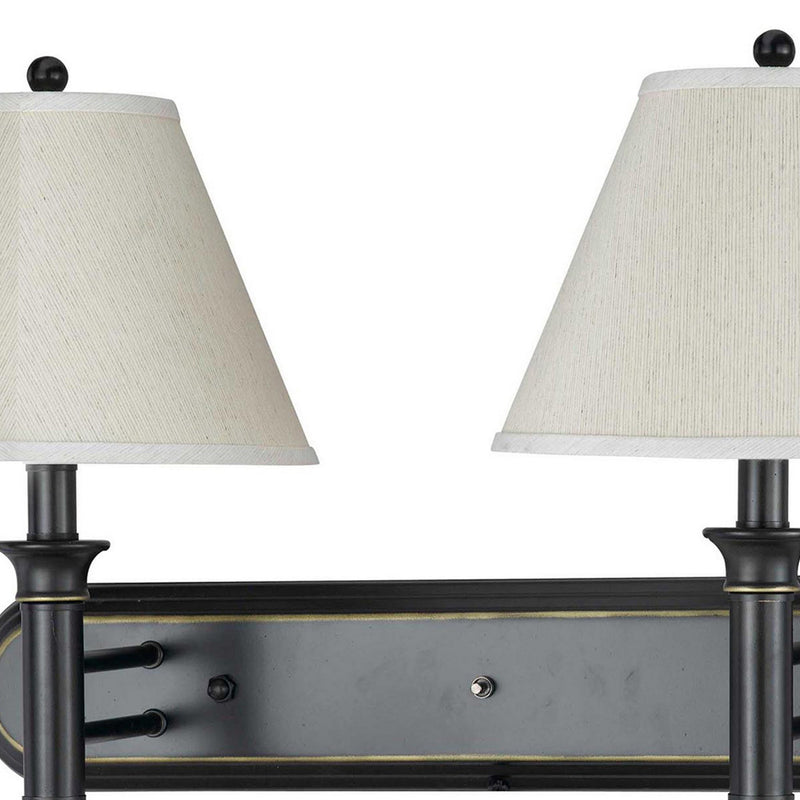 Dual Lighting Wall Lamp Pedestal Legs And Tapered Shade Black And White-zoom-