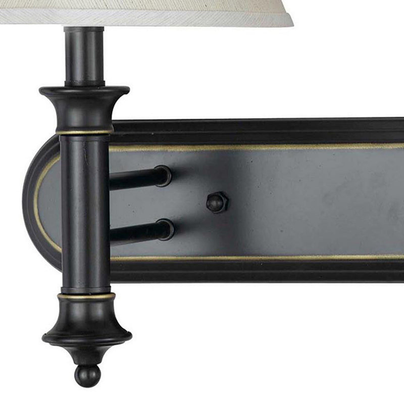 Dual Lighting Wall Lamp Pedestal Legs And Tapered Shade Black And White-zoom-