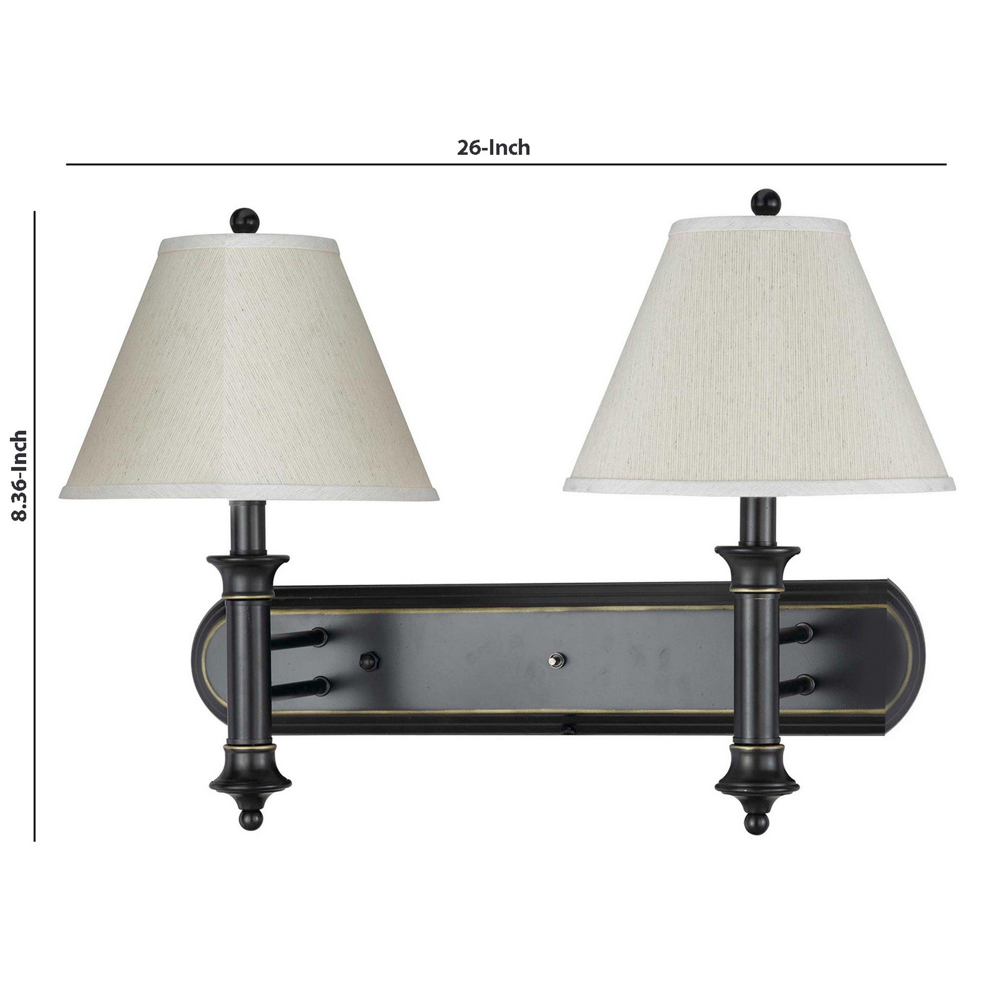 Dual Lighting Wall Lamp Pedestal Legs And Tapered Shade Black And White-zoom-5