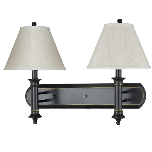 Dual Lighting Wall Lamp Pedestal Legs And Tapered Shade Black And White