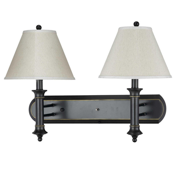 Dual Lighting Wall Lamp Pedestal Legs And Tapered Shade Black And White