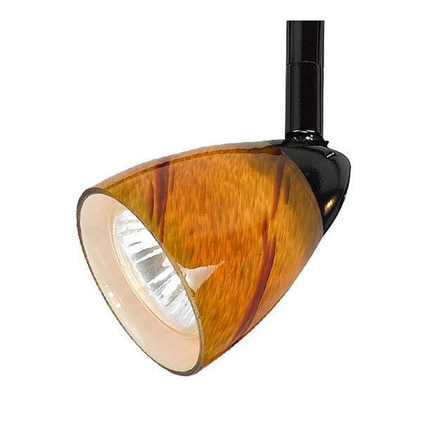 Hand Blown Glass Shade Track Light Head with Metal Frame Yellow and Black