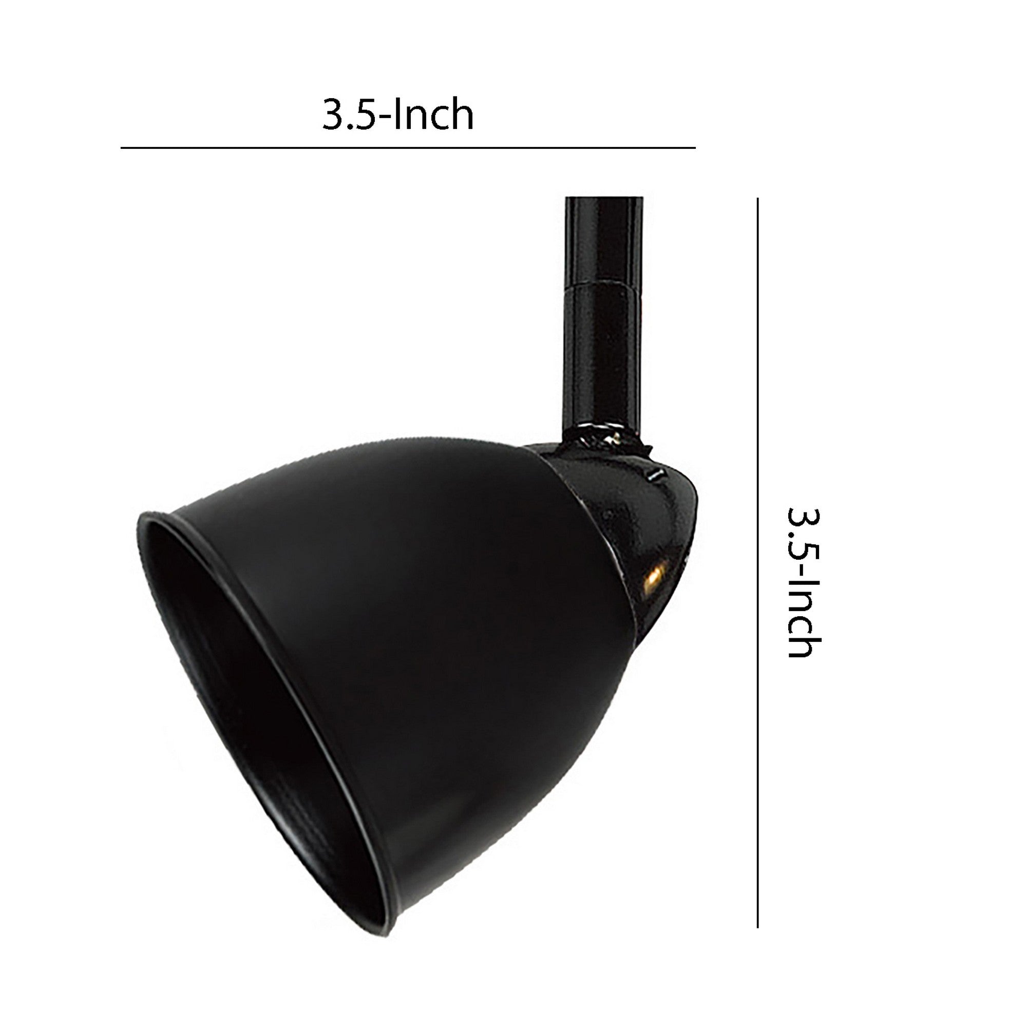 Round Metal Shade Track Light Head and Frame Black-zoom-5