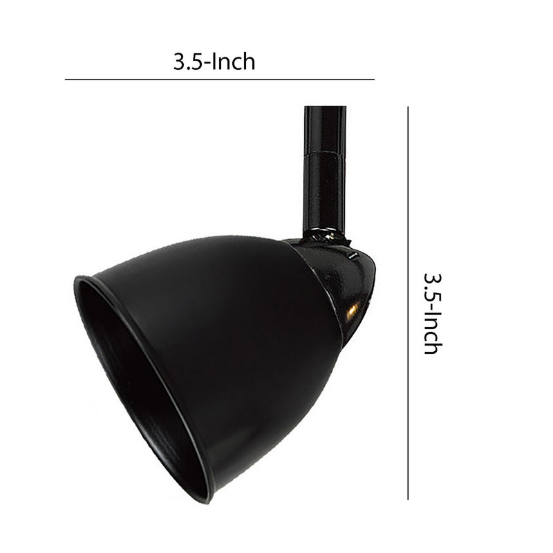 Round Metal Shade Track Light Head and Frame Black-zoom-