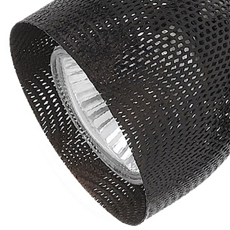 Round Metal Mesh Shade Track Light Head and Frame Black-zoom-