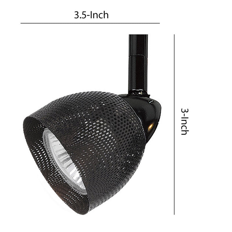 Round Metal Mesh Shade Track Light Head and Frame Black-zoom-