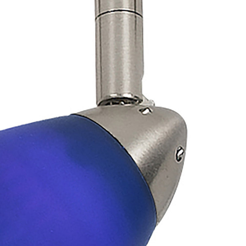 Hand Blown Glass Shade Adjustable Track Light Head with Metal Frame Blue-zoom-