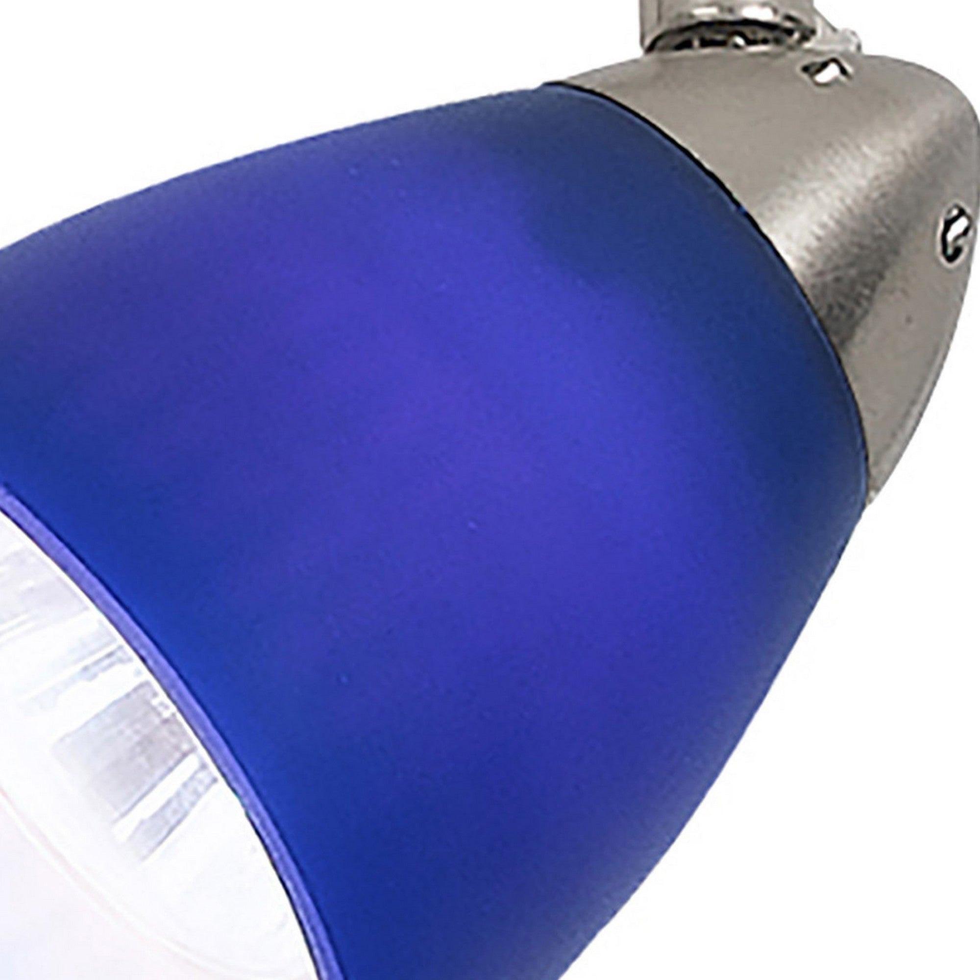 Hand Blown Glass Shade Adjustable Track Light Head with Metal Frame Blue-zoom-3