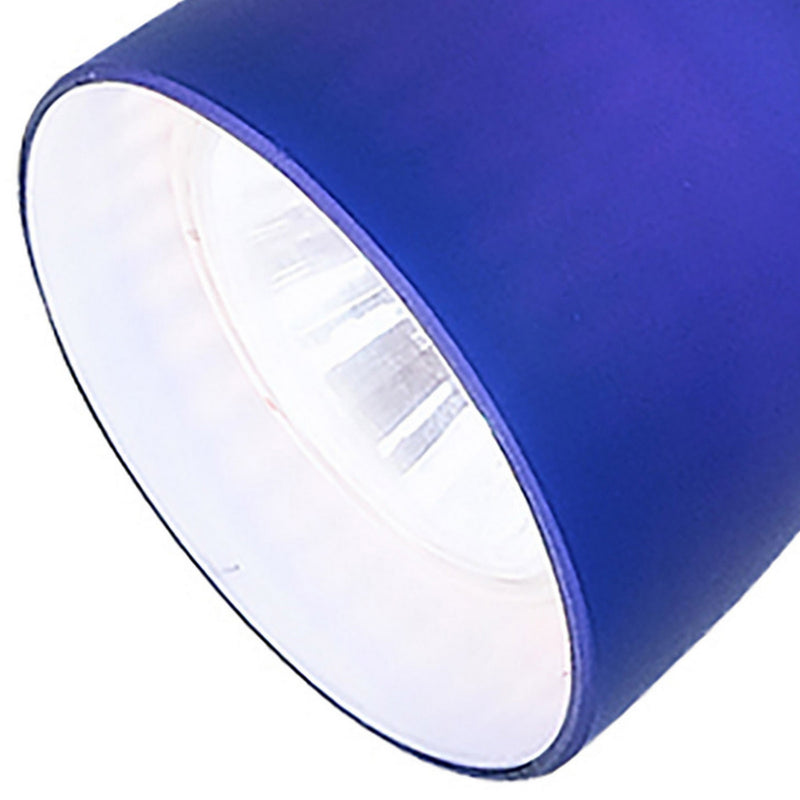 Hand Blown Glass Shade Adjustable Track Light Head with Metal Frame Blue-zoom-