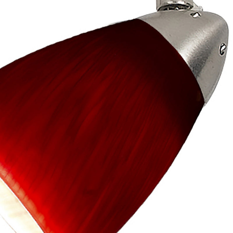Hand Blown Glass Shade Track Light Head with Metal Frame Red and Silver-zoom-