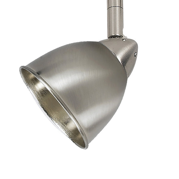 Round Metal Shade Track Light Head and Frame Silver