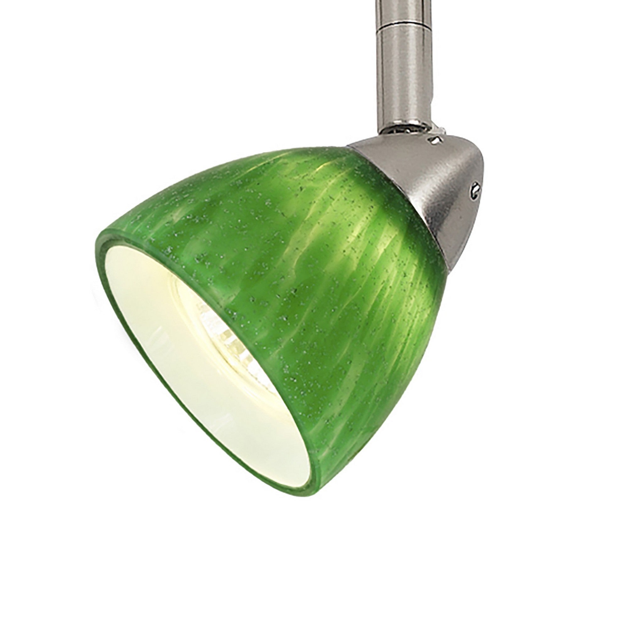 Hand Blown Glass Shade Track Light Head with Metal Frame Green-zoom-1