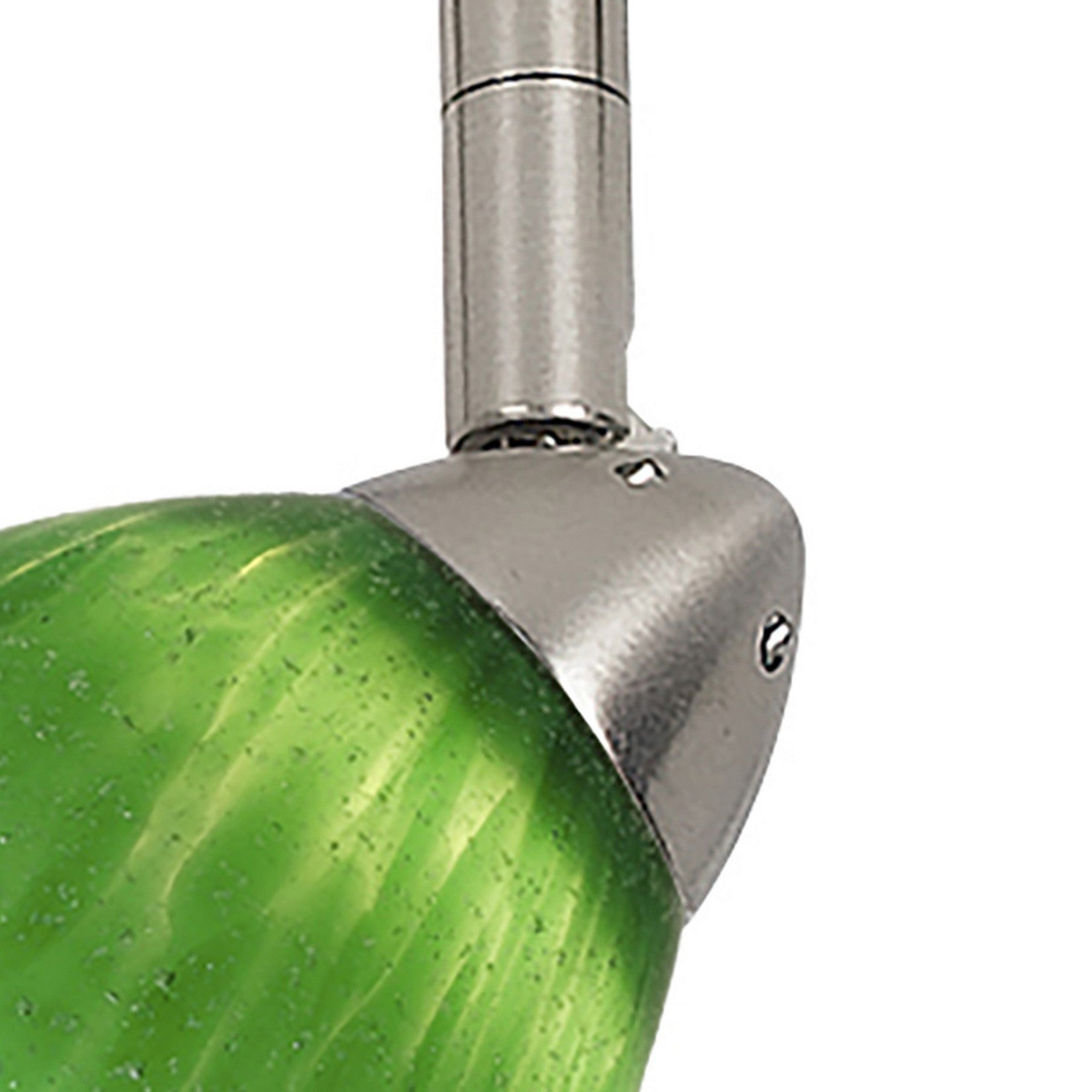 Hand Blown Glass Shade Track Light Head with Metal Frame Green-zoom-2