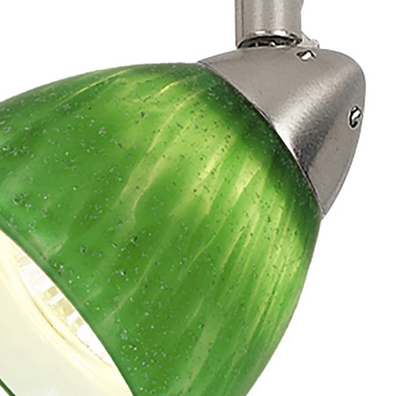 Hand Blown Glass Shade Track Light Head with Metal Frame Green-zoom-