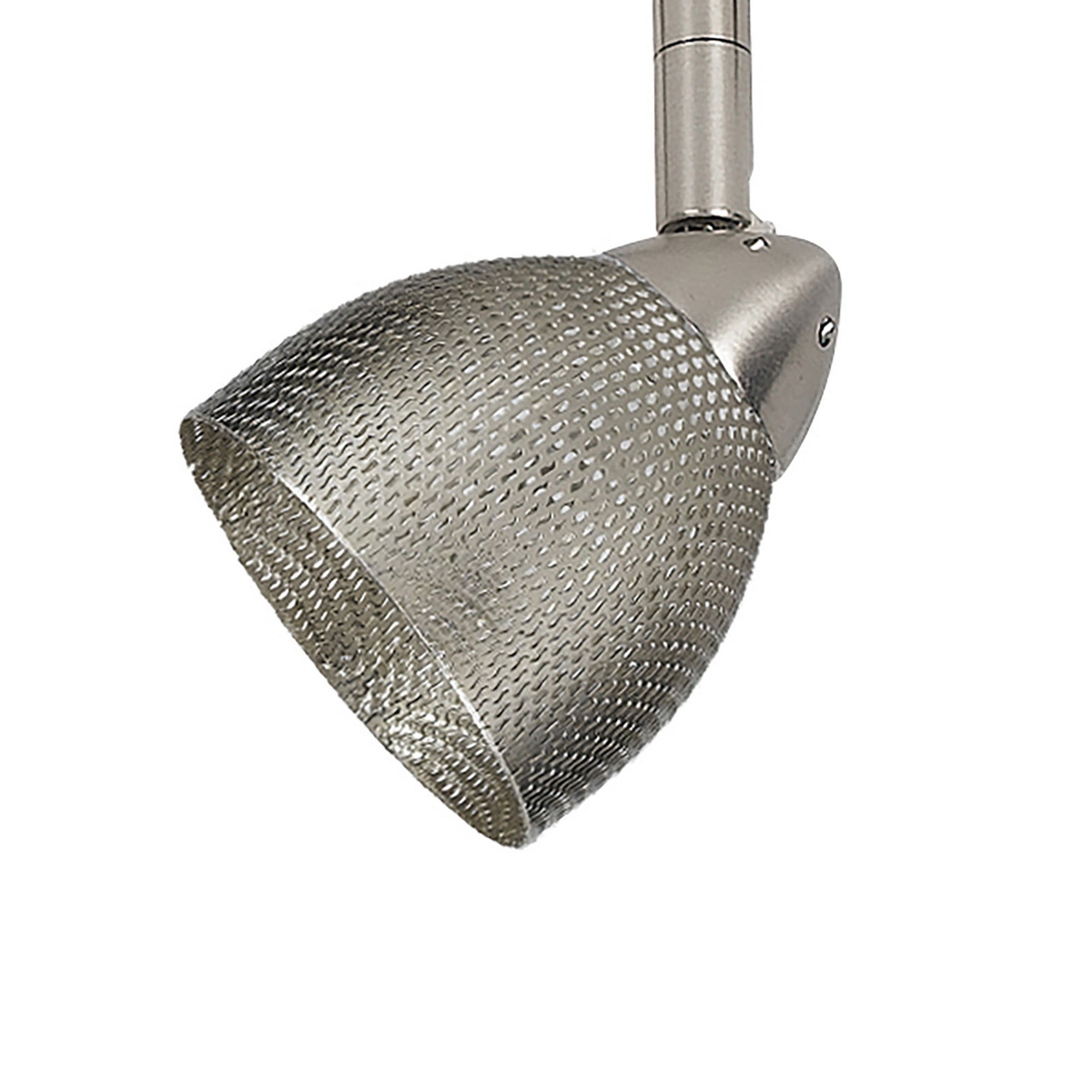 Round Metal Mesh Shade Track Light Head and Frame Silver-zoom-1