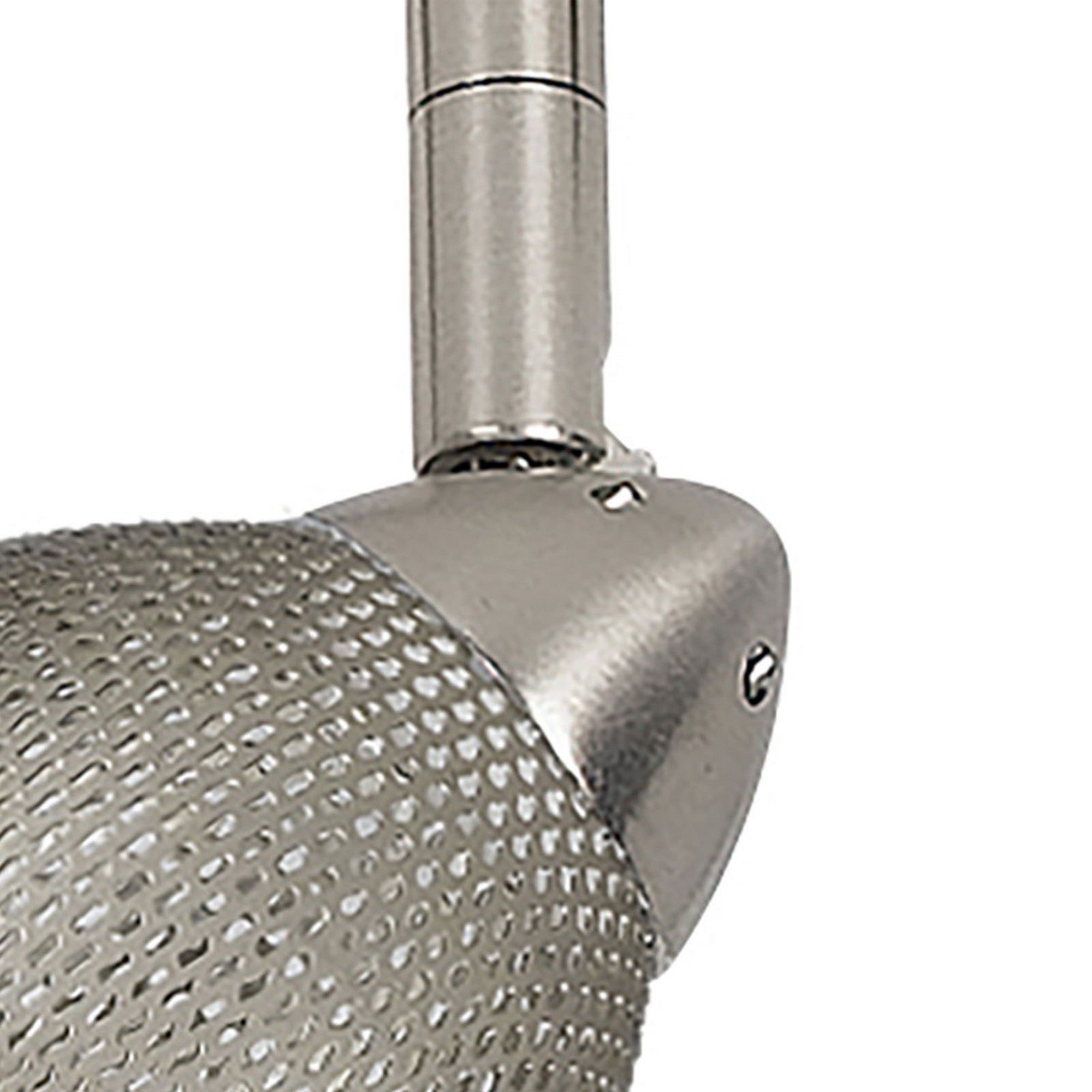 Round Metal Mesh Shade Track Light Head and Frame Silver-zoom-2