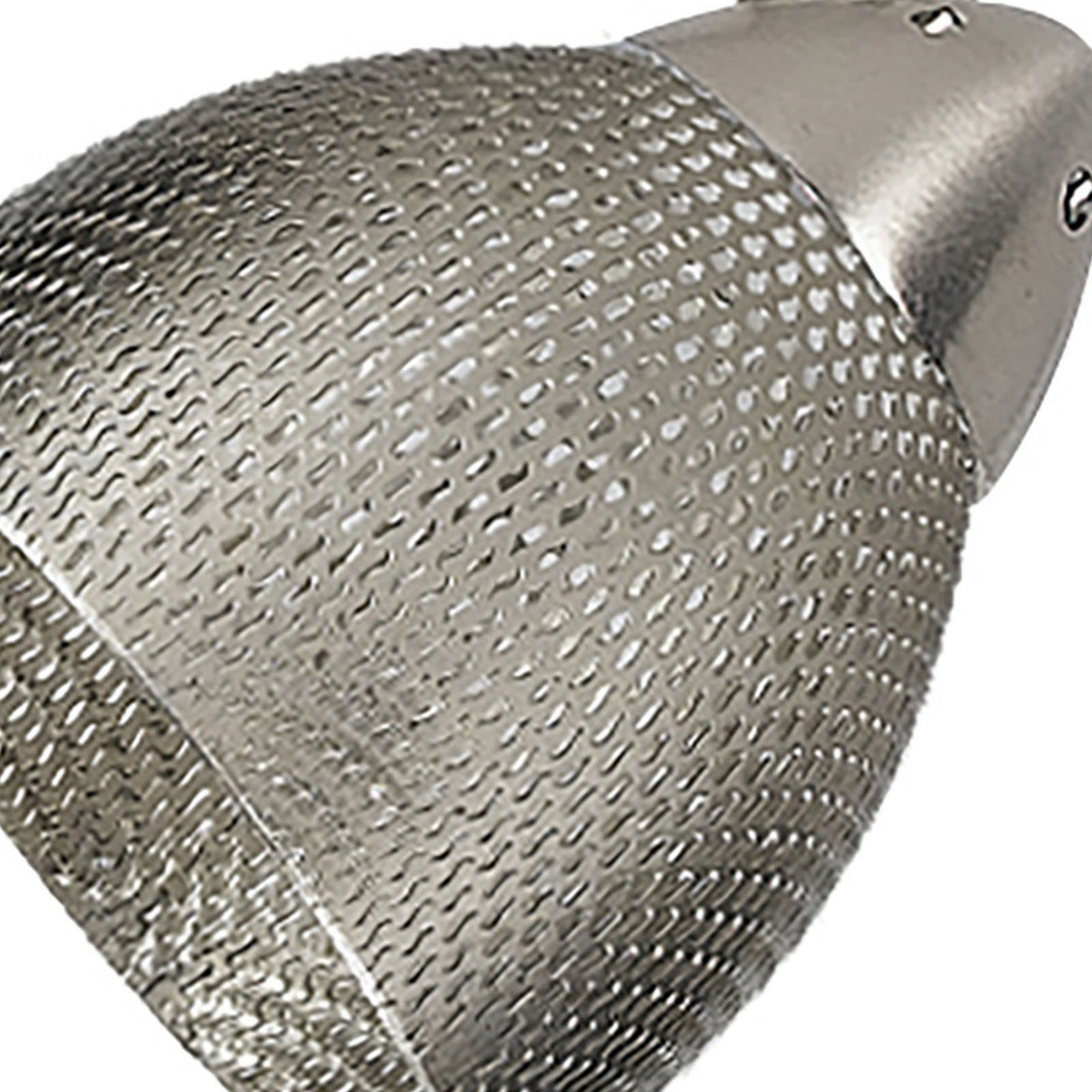 Round Metal Mesh Shade Track Light Head and Frame Silver-zoom-3