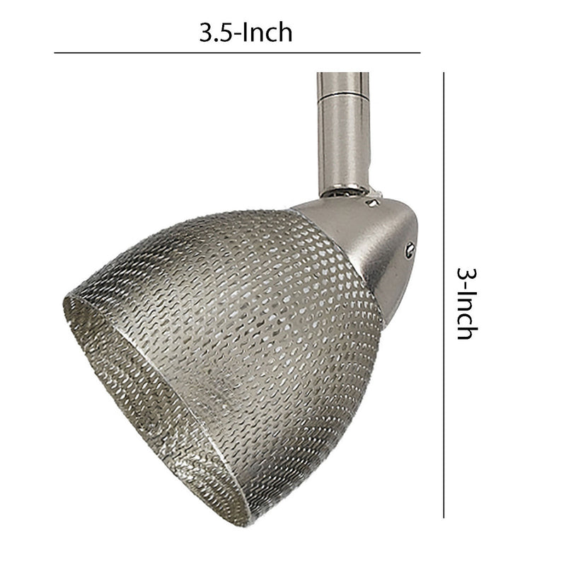 Round Metal Mesh Shade Track Light Head and Frame Silver-zoom-