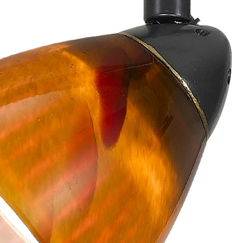 Hand Blown Glass Shade Track Light Fixture with Metal Frame Dark Bronze-zoom-