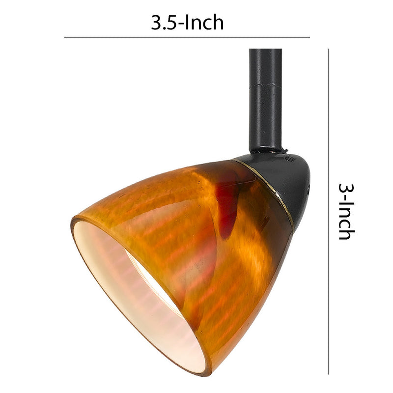 Hand Blown Glass Shade Track Light Fixture with Metal Frame Dark Bronze-zoom-