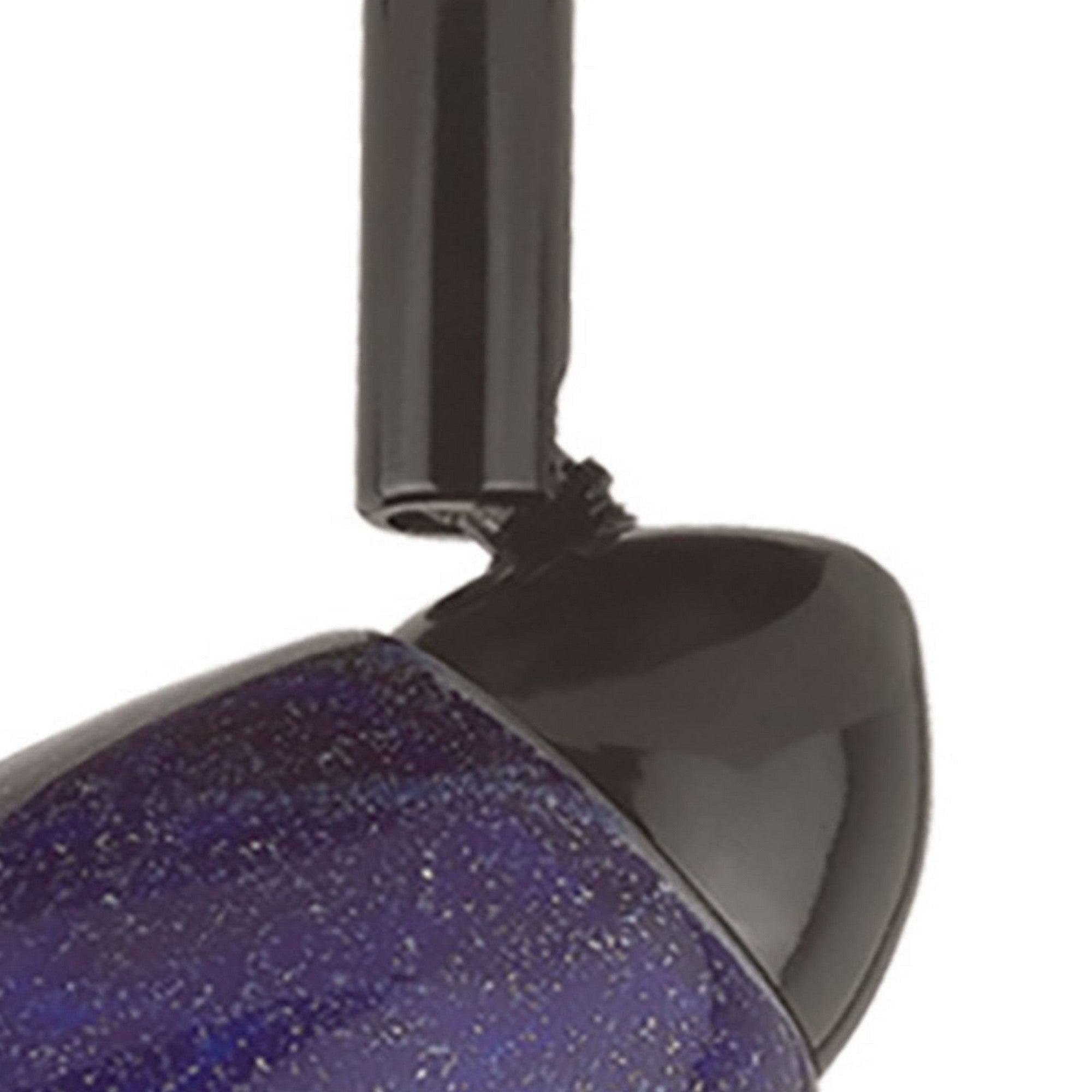 Hand Blown Glass Shade Track Light Head with Metal Frame Blue and Bronze-zoom-3