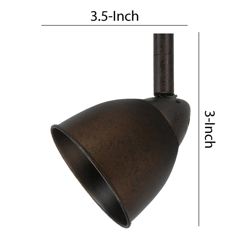 Rustic Round Metal Shade Track Light Head and Frame Bronze-zoom-