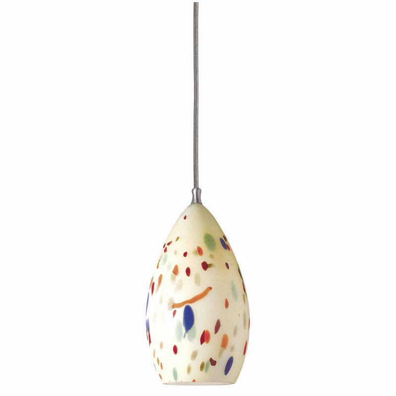 1 Light Glass Shade Pendant Lighting With Canopy Set Of 4 cream And Chrome-zoom-
