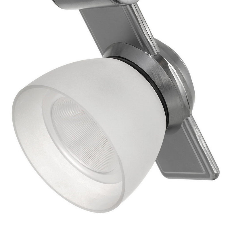 12W Integrated LED Track Fixture with Polycarbonate Head Silver and White-zoom-