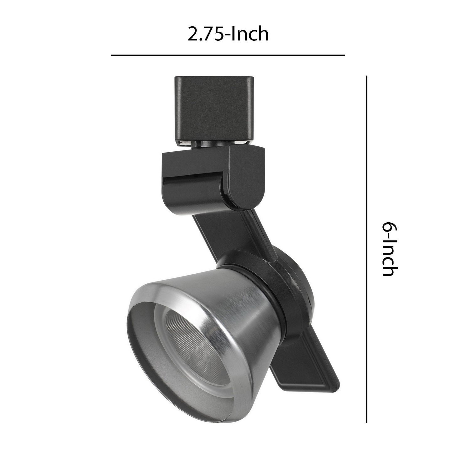 12W Integrated LED Metal Track Fixture with Cone Head Black and Silver
