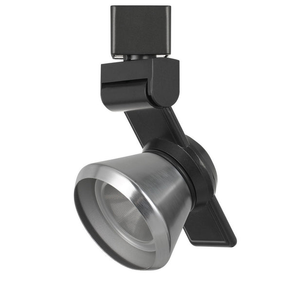 12W Integrated LED Metal Track Fixture with Cone Head Black and Silver