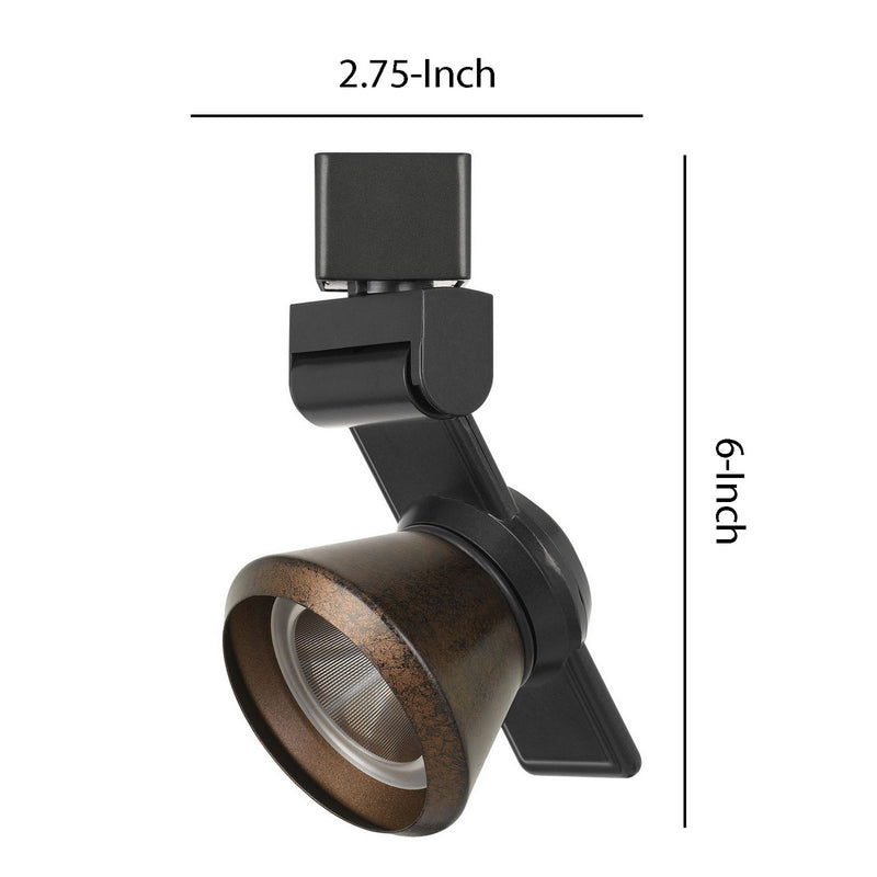12W Integrated LED Metal Track Fixture with Cone Head Black and Bronze-zoom-