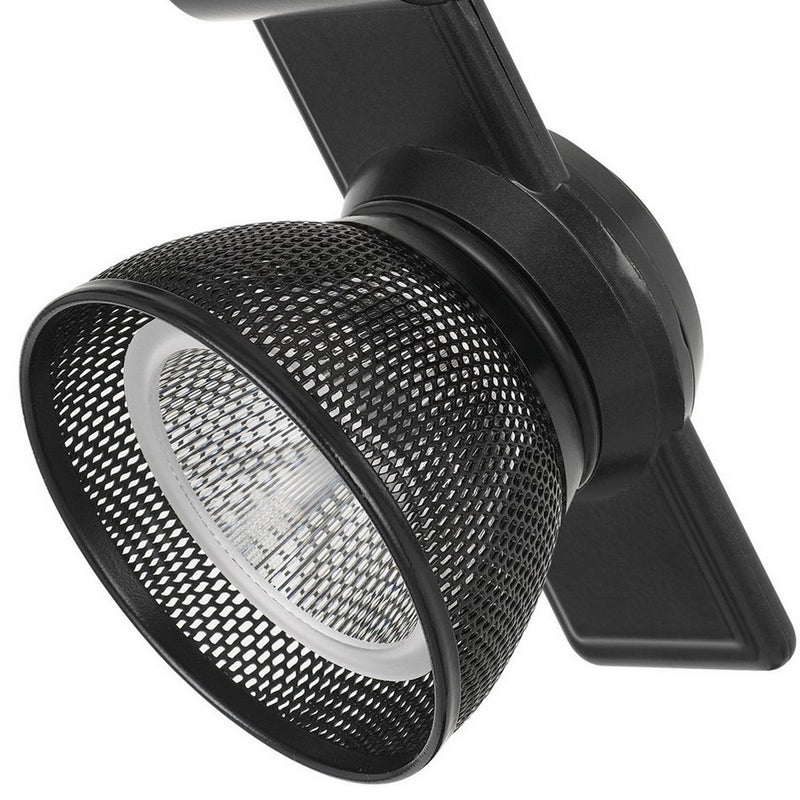 12W Integrated LED Metal Track Fixture with Mesh Head Black-zoom-