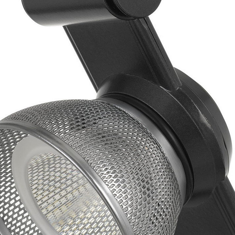 12W Integrated LED Metal Track Fixture with Mesh Head Black and Silver-zoom-