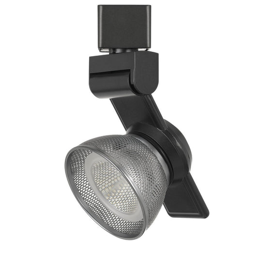 12W Integrated LED Metal Track Fixture with Mesh Head Black and Silver