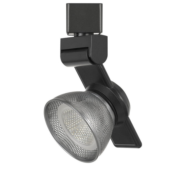 12W Integrated LED Metal Track Fixture with Mesh Head Black and Silver